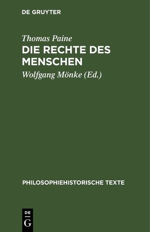 Die Rechte des Menschen von Mönke,  Wolfgang, Paine,  Thomas