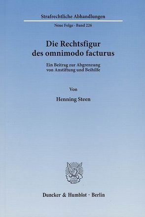 Die Rechtsfigur des omnimodo facturus. von Steen,  Henning