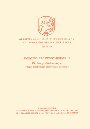 Die Röntgen-Strukturanalyse einiger biochemisch interessanter Moleküle von Hodgkin,  Dorothy