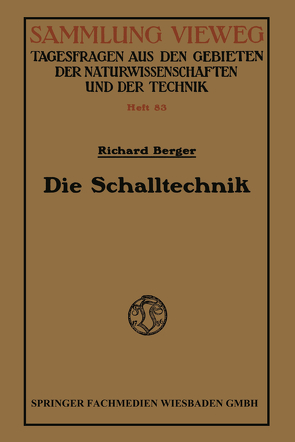 Die Schalltechnik von Berger,  Richard