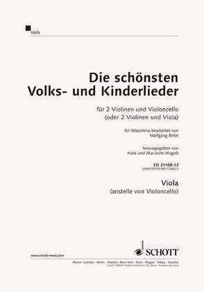 Die schönsten Volks- und Kinderlieder von Birtel,  Wolfgang, Estenfeld-Kropp,  Christa, Magolt,  Hans, Magolt,  Marianne