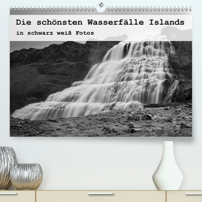Die schönsten Wasserfälle Islands in schwarz weiß Fotos (Premium, hochwertiger DIN A2 Wandkalender 2021, Kunstdruck in Hochglanz) von Redtenbacher,  Herbert