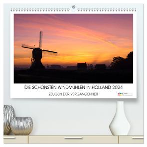 DIE SCHÖNSTEN WINDMÜHLEN IN HOLLAND 2024 (hochwertiger Premium Wandkalender 2024 DIN A2 quer), Kunstdruck in Hochglanz von Stuij,  John