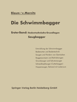 Die Schwimmbagger von Blaum,  Max R., Marnitz,  F.v.