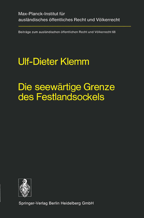 Die seewärtige Grenze des Festlandsockels von Klemm,  U.-D.