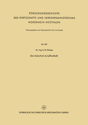 Die Sicherheit im Luftverkehr von Pleines,  Ernst Wilhelm