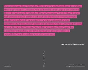 Die Sprachen der Banlieues von Ben Said,  Abdoullah, Bensalah,  Amina, Chikh,  Sonia, Dibotto Soppi,  Françoise, Hatzfeld,  Marc, Mennel,  Birgit, Nowotny,  Stefan, Querrien,  Anne, Seguin,  Boris, Suchet,  Myriam