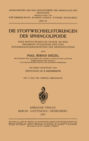 Die Stoffwechselstörungen der Sphingolipoide von Diezel,  P. B.