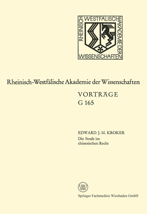 Die Strafe im chinesischen Recht von Kroker,  Eduard J. M.