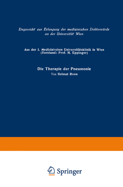 Die Therapie der Pneumonie von Roos,  Helmut