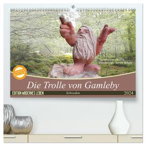 Die Trolle von Gamleby – Schweden – Skulpturen von Jan Pol (hochwertiger Premium Wandkalender 2024 DIN A2 quer), Kunstdruck in Hochglanz von Teßen,  Sonja