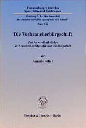 Die Verbraucherbürgschaft. von Sölter,  Annette