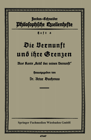 Die Vernunft und ihre Grenzen von Buchenau,  Artur