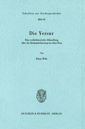 Die Versur. von Wille,  Klaus