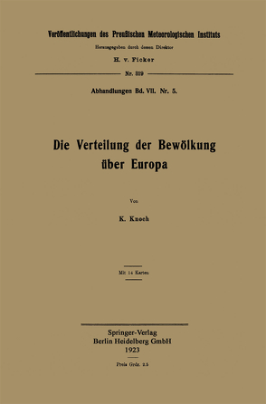 Die Verteilung der Bewölkung über Europa von Knoch,  Karl