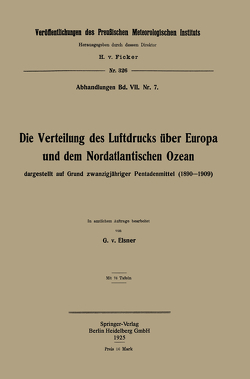 Die Verteilung des Luftdrucks über Europa und dem Nordatlantischen Ozean von von Elsner,  Georg