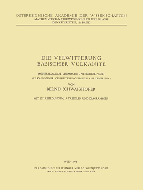 Die Verwitterung Basischer Vulkanite von Schwaighofer,  B.