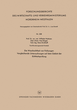 Die Waschechtheit von Färbungen von Weltzien,  Wilhelm