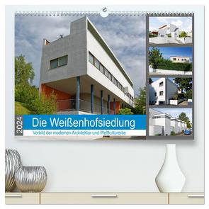 Die Weißenhofsiedlung – Vorbild der modernen Architektur und Weltkulturerbe (hochwertiger Premium Wandkalender 2024 DIN A2 quer), Kunstdruck in Hochglanz von Eisold,  Hanns-Peter