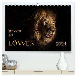 Die Welt der Löwen (hochwertiger Premium Wandkalender 2024 DIN A2 quer), Kunstdruck in Hochglanz von Bethke,  Barbara