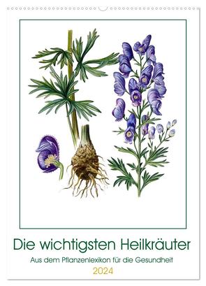 Die wichtigsten Heilkräuter (Wandkalender 2024 DIN A2 hoch), CALVENDO Monatskalender von dieKLEINERT,  dieKLEINERT