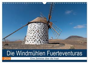 Die Windmühlen Fuerteventuras (Wandkalender 2024 DIN A3 quer), CALVENDO Monatskalender von Köhn,  André