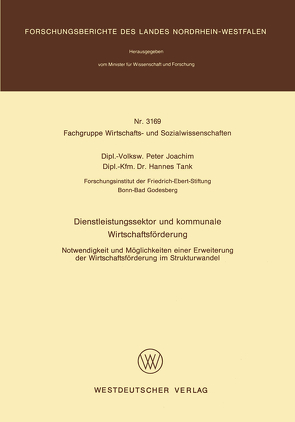 Dienstleistungssektor und kommunale Wirtschaftsförderung von Joachim,  Peter