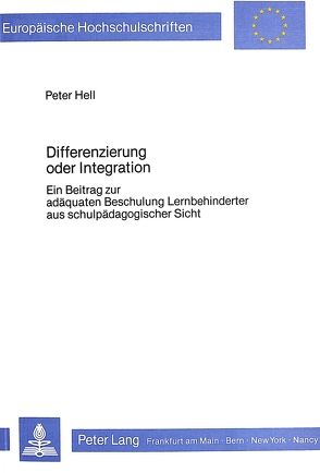 Differenzierung oder Integration von Hell,  Peter