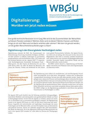 Digitalisierung von Wissenschaftlicher Beirat der Bundesregierung Globale Umweltveränderungen,  WBGU