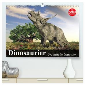 Dinosaurier. Urzeitliche Giganten (hochwertiger Premium Wandkalender 2024 DIN A2 quer), Kunstdruck in Hochglanz von Stanzer,  Elisabeth