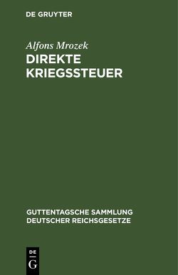 Direkte Kriegssteuer von Mrozek,  Alfons