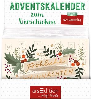 Display Adventskalender zum Verschicken (DIN A6) mit 24 Türchen und Kuvert von Vigh,  Inka