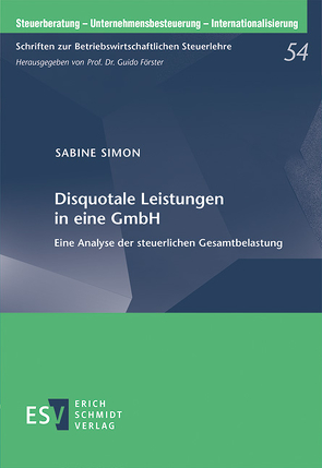 Disquotale Leistungen in eine GmbH von Simon,  Sabine