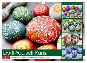 Do-It-Yourself Kunst – Entdecke die Freude am Steine bemalen (Wandkalender 2024 DIN A3 quer), CALVENDO Monatskalender von Frost,  Anja