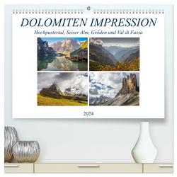 Dolomiten Impression, Hochpustertal, Seiser Alm, Gröden, Val di Fassa (hochwertiger Premium Wandkalender 2024 DIN A2 quer), Kunstdruck in Hochglanz von VogtArt,  VogtArt