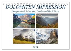 Dolomiten Impression, Hochpustertal, Seiser Alm, Gröden, Val di Fassa (Tischkalender 2024 DIN A5 quer), CALVENDO Monatskalender von VogtArt,  VogtArt