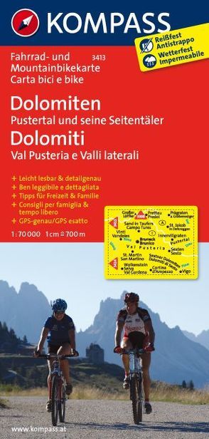 Dolomiten – Pustertal und seine Seitentäler / Dolomiti – Val Pusteria e Valli laterali von KOMPASS-Karten GmbH