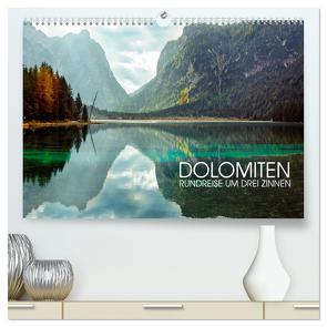 Dolomiten – Rundreise um Drei Zinnen (hochwertiger Premium Wandkalender 2024 DIN A2 quer), Kunstdruck in Hochglanz von Thoermer,  Val