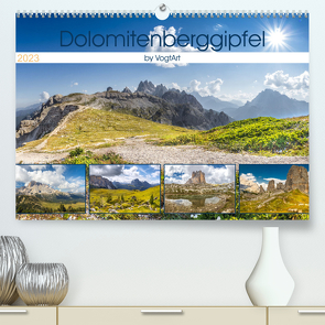 Dolomitenberggipfel (Premium, hochwertiger DIN A2 Wandkalender 2023, Kunstdruck in Hochglanz) von VogtArt