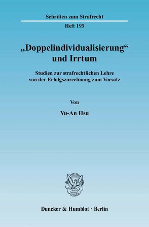 „Doppelindividualisierung“ und Irrtum. von Hsu,  Yu-An