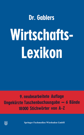 Dr. Gablers Wirtschafts-Lexikon von Sellien,  Reinhold