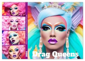 Drag Queens. Glamouröse und wunderschöne Drag-Kunst (Wandkalender 2024 DIN A2 quer), CALVENDO Monatskalender von Hurley,  Rose