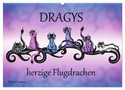 Dragys – herzige Flugdrachen (Wandkalender 2024 DIN A2 quer), CALVENDO Monatskalender von Creation / Petra Haberhauer,  Pezi