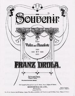 Drdla – ‚Souvenir‘ (D-Dur) für Violine & Klavier von Drdla,  Frantisek