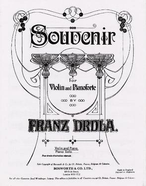 Drdla – ‚Souvenir‘ (D-Dur) für Violine & Klavier von Drdla,  Frantisek