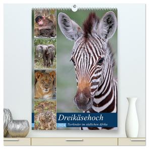 Dreikäsehoch – Tierkinder im südlichen Afrika (hochwertiger Premium Wandkalender 2024 DIN A2 hoch), Kunstdruck in Hochglanz von Woyke,  Wibke