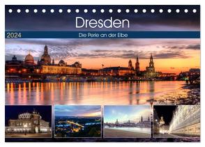 Dresden Die Perle an der Elbe (Tischkalender 2024 DIN A5 quer), CALVENDO Monatskalender von Gierok,  Steffen