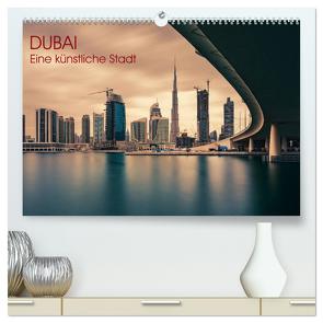 Dubai – Eine künstliche Stadt (hochwertiger Premium Wandkalender 2024 DIN A2 quer), Kunstdruck in Hochglanz von Claude Castor I 030mm-photography,  Jean