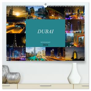 Dubai Wüstenstadt (hochwertiger Premium Wandkalender 2024 DIN A2 quer), Kunstdruck in Hochglanz von Meutzner,  Dirk