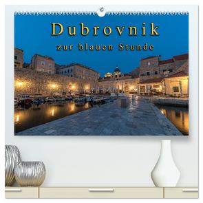 Dubrovnik zur blauen Stunde (hochwertiger Premium Wandkalender 2024 DIN A2 quer), Kunstdruck in Hochglanz von Schneider,  Jens